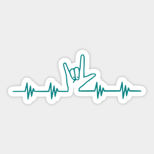 ASL Heartbeat Line Sticker